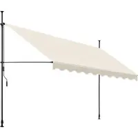 TecTake - klemluifel - Zonnescherm – Zonneluifel - Verstelbaar - Klem-zonwering - Zonnescherm Balkon - 400 x 180 cm - beige – zonwering
