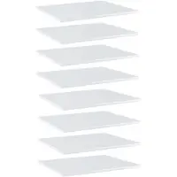 vidaXL Wandschappen 8 st 60x50x1,5 cm spaanplaat hoogglans wit