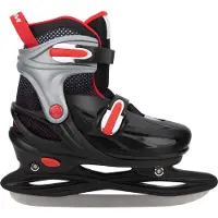 Nijdam IJshockeyschaats - Hardboot - Verstelbaar - Rink Raptor - Zwart/Rood - Maat 33-36
