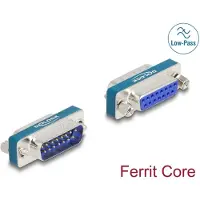 DeLOCK RF/EMI Interference Suppression Filter D-Sub 15 pin male to female with low-pass inductive