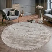 Muratap Vivant marmer rond vloerkleed laagpolig beige- 160 cm rond