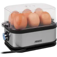 Princess 01.262046.01.001 Eierkoker BPA-vrij, Met maatbeker, Controlelampje Zilver, Zwart