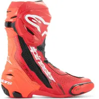 Alpinestars Supertech R Vented, geperforeerde laarzen ,Lichtrood/Neon-Rood/Zwart ,46 EU