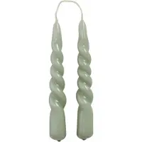 Rustik Lys dinerkaars mini swirl 2 stuks dusty green