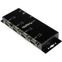 StarTech.com 4-poorts USB naar seriële DB9 RS232 adapterhub - industriële DIN-railmontage en wandmontage - seriële adapter - USB 2.0