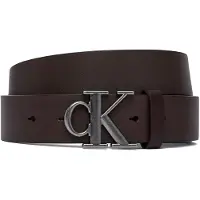 Calvin Klein Riem 'Smooth Monogram Buckle' donkerbruin