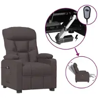 vidaXL Fauteuil verstelbaar elektrisch stof donkerbruin