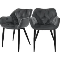 ML-Design Set van 2 eetkamerstoelen Saga velvet | fluweel grijs 59x83x67 cm eetkamerstoelen | NADUVI