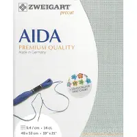Zweigart borduurstof aida 14ct / 5.4 kruisje kleur Grijs 718 afm. 48x53cm