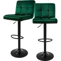 ML-Design Set van 2 barkrukken Abigail velvet | fluweel groen 45x112x50 cm barkrukken | NADUVI