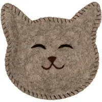 Clayre & Eef Decoratie schaal 15x16x4 cm Grijs Vilt