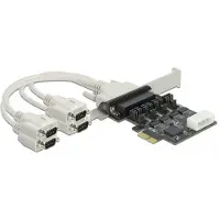 DeLOCK PCI Express Card to 4 x Serial RS-232 with voltage supply 5 V / 12 V