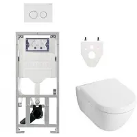 Villeroy & Boch Subway 2.0 DirectFlush Toiletset geberit reservoir - softclose bedieningsplaat sigma20 - wit 0701131/ga26028/sw53743/SW729014/SW1182666