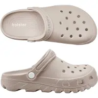 Holster Sundrifter vegan clogs podologisch voetbed waterproof zandkleurig