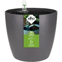 Elho All-in-1 Brussel Rond 25 + Swi 24 - Bloempot met Watermeter - 100% Gerecycled Plastic - Ø 25 cm - Antraciet