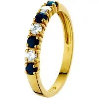 The Jewelry Collection ring saffier en zirkonia 14K geelgoud 4015593