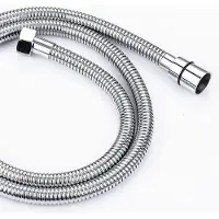 Unyqoos Douche slang, 2 meter – RVS buitenmantel (chroom), EPDM binnenbuis, messing aansluitingen, draaibare anti-verstrengeling, geschikt voor standaard aansluitingen