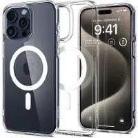 Spigen Ultra Hybrid Backcover MagSafe voor de Apple iPhone 15 Pro Max - White