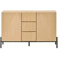 MODFU Dressoir - Geometrisch Front - Modern - Woonkamer - MDF - Naturel - 115,5 X 40 X 76 Cm