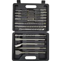 AWTOOLS Set van beitels en boren, SDS+ systeem, 17-delig.