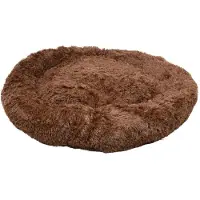 Flamingo Mand "Krems" – Rond – Bruin – 90 x 65 x 18 cm – Knusse Mand voor Middelgrote Honden zoals Beagle, Cocker Spaniel en Shiba Inu