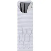 Papstar Bestekzakjes , incl. gekleurde bistro servet, 5 x 100 st., b 73 x h 235 mm, papier, crème