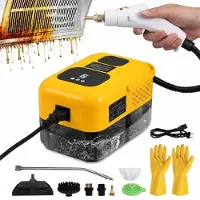 VHV - Stoomreiniger - Handstoomreiniger - Elektrische stoomreiniger - Krachtig 2500W - Met 6 opzetborstels - Voor badkamer, meubels en keuken - Diepe reiniging - Geel