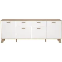 CALICOSY - Dressoir met 4 deuren, 1 lade eikendecor en wit B195,7 cm – STORM