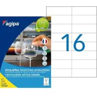 Agipa Universele etiketten, 105 x 37 mm, wit, rechthoekig