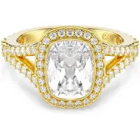 Swarovski 'Una Angelic Cushion' Dames Gouden Geplateerde Metalen Ring - Goud 5762630