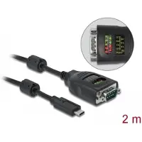 DeLOCK USB Type-C to Serial DB9 Adapter with 9 LED RS-232 Tester