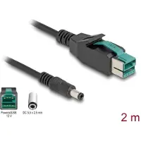 DeLOCK PoweredUSB cable male 12 V to DC 5.5 x 2.5 mm male 2 m