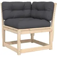 vidaXL Tuinhoekbank met kussens 73x73x78 cm massief grenenhout