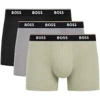BOSS Heren Set 3 Boxers Power groen, grijs, zwart (M), Homewear, Veelkleurig, Katoen 50554694