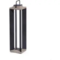 LES JARDINS LED-lantaarn op zonne-energie Teckalu, grijs/zwart, 60 cm dimbaar, zwart, Aluminium, Solar buitenverlichting