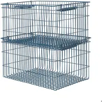 Ferm Living Opbergmand Cala Stackable Baskets Dark Blue (Set van 2)