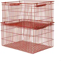 Ferm Living Opbergmand Cala Stackable Baskets Poppy Red (Set van 2)