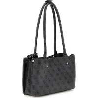 GUESS schoudertas Meridian II Shoulder Satchel Bag Coal Logo donkergrijs