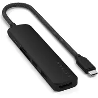 Satechi 6-in-1 USB-C Slim Multiport Adapter Zwart