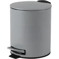 Urban Living Pedaalemmer Toulon - betongrijs - 5 liter - metaal - L21 x H26 cm - soft-close - toilet/badkamer