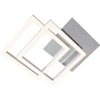 Briloner FRAME - Plafonnière - plafondlamp draaibaar - LED 16 Watt - 1.200 Lumen - 3.000 Kelvin - plafondlamp chroom-zilverkleurig