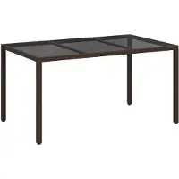 vidaXL Tuin Tafel Bruin 150 x 90 x 75 cm poly rattan