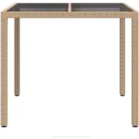 vidaXL Tuin Tafel Beige 90 x 90 x 75 cm poly rattan