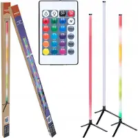 Grundig LED Vloerlamp 120cm - RGB Staande Lamp met Afstandsbediening - Sfeerlamp voor Woonkamer en Slaapkamer - USB Aangedreven - Game Lamp met 4 Lichtmodi en 60 LED's