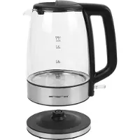 Emerio Waterkoker 1.7 Liter - LED Verlichting - Oververhittingsbeveiliging en Automatische Uitschakeling - Water niveau indicator - Elektrische Waterkoker 2200W - WK-130126 RVS / Glas