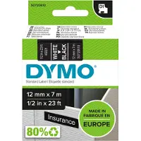 Dymo Tape 45021 (S0720610) Wit op zwart (12 mm)