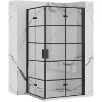 REA douchecabine Molier Black, dubbel, 90x90 cm