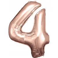 Amscan Folieballon Cijfer 4 Junior 66 X 88 Cm Roségoud