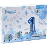 Kärkkäinen Set Feestversiering 1e Verjaardag - Roze/Meisje, 9dlg.