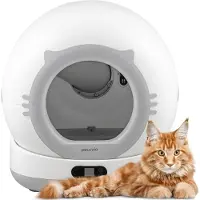 Peluvio Pearl Automatische Kattenbak - Zelfreinigende Kattenbak 72L – Veilig met Gewicht- & Bewegingssensor – 7L Afvalcontainer – App & WiFi – Camera 1080p – Geschikt voor 1–10 kg Katten